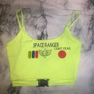 Neon Yellow/Green Custom Made Buzz Lightyear Tank Top Size: M